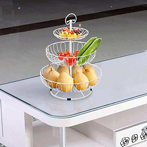 Cesta de frutas con tres soportes de hierro forjado en cuatro colores para eventos 5