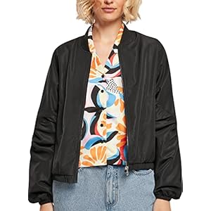 Urban Classics Ladies Recycled Batwing Bomber Jacket Bomberjack zwart Basics, Street wear