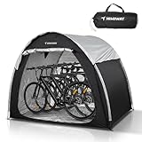 Himiway Bike Storage Shed Tent with Double Doors for 3-4 Bikes PU4000 Silver Coated Waterproof Anti-Dust 210D Oxford Fabric Portable Foldable Outdoor Bicycle Cover Shelter Carry Bag for Home Garden