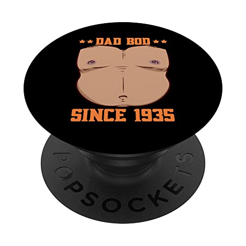 Dad Bod Since 1935 Father's Day Beer Belly PopSockets Swappable PopGrip, Black