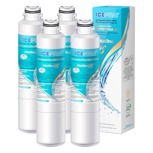 Image of ICEPURE Alkaline DA29-00020B Refrigerator Water Filter Replacement for Samsung HAF-CIN /EXP HAF-CIN, DA29-00020A /B, DA29-00020B-1, 46-9101, RF28HMEDBSR, RF263BEAESR, HDX FMS-2, Enhances PH, 4Pack