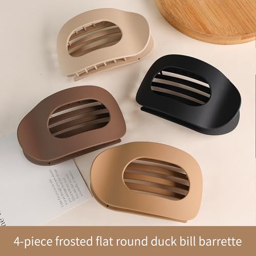 Yeomju 4 Stück Haarklammern für Damen, Französisches Haarspangen Damen, Flach Sicherer Halt Innenzähne Haar Krallen,Starker Halt Seitliche Haarklammern
