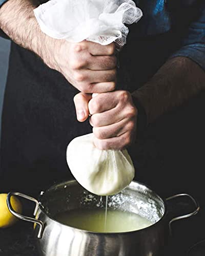 Foto von Auckpure Nussmilchbeutel, 6 Stück Käsetuch, Cheesecloth, Leinentuch, 100% Naturrein Baumwolle Cloth, Küche Dampftuch, Lebensmittel Zubereiten und Filter (50X50cm Filtertuch), 1