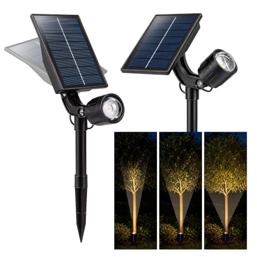 Varmtalys Solar Landscape Spotlights, 3000K, 12-16H Runtime, 200LM, 2 Pack