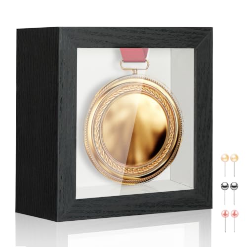MUXIUNT 3x3 Mini Shadow Box Picture Frame with Real Glass and Linen Back