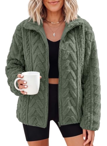 Image of Dokotoo Winter Fleece Jacket for Women 2026 Zipper Casual Coat with Pockets