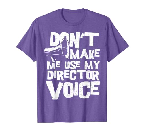 Director: Don't Make Me Use My Dire - Filmmaker T-Shirt, Men, Purple Heather, XX-Large