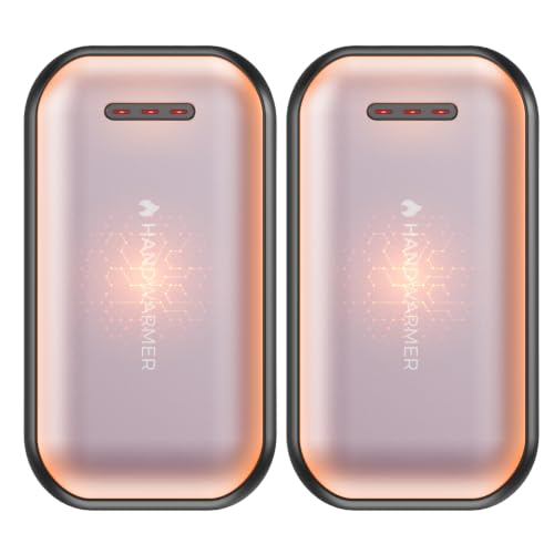 AICPAN Handwärmer Elektrisch - 2er-Pack 6000mAh Magnetischer Taschenwärmer, USB-C Elektrische Handwärmer Wiederaufladbar Schnellheizung, 3 Heizstufen Bis 55°C, für Outdoor,Golf,Camping,Raynaud (Rosa)