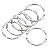 PATIKIL 6 Stück Metall O-Ringe, 3x35mm Metallringe O-Ring, Ozeanklasse 316-Edelstahl geschweißte Rundringe, DIY-Zubehör, für tragfähige Zelte, Kajaks, Tauchernetze, Hängematten, Silber