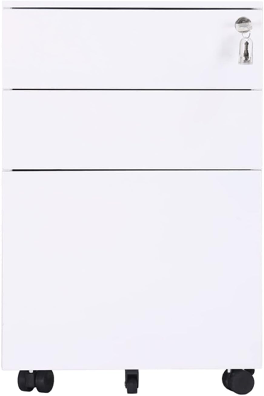 JITUIHOM Office File Cabinets 3 Drawer Side Pull Metal File Cabinet White Drawer Cabinet Home Office Furniture