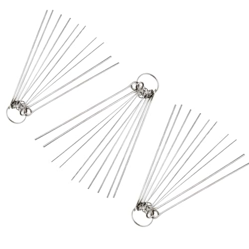 BE-TOOL 3 PCS Welding Tip Cleaner Stainless Steel Cleaning Pin Set Carb Carburetor Cleaner and Torch Nozzle Tip Cleaner for Motorcycle Moped Welder Carb Spray Gun