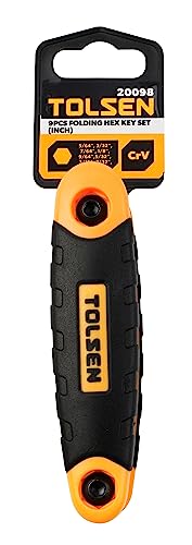 Tolsen - 9Pcs Folding Hex Key Set (Inch) 20098