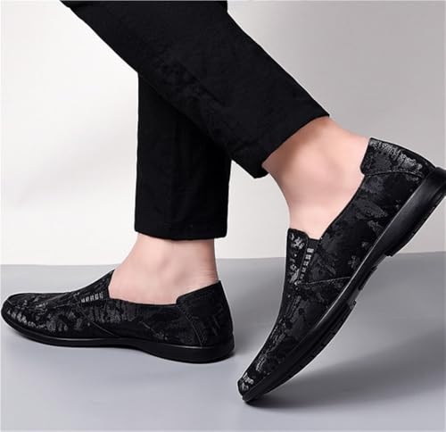 Mens Loafers Slip On Suede Round Toe Classic Party Shoes Flat Heel Comfortable Casual Dress for Men3