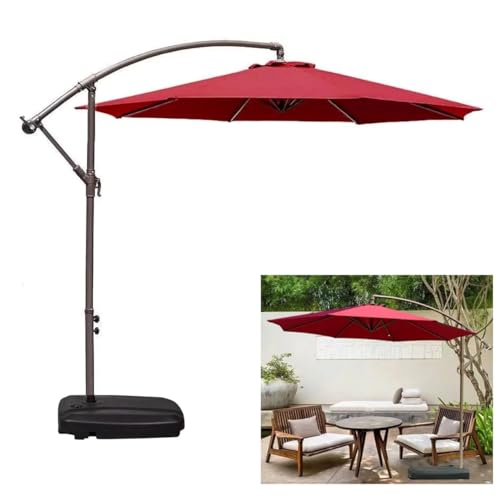 Ombrelone Com Base 55L Lateral Suspenso Para Piscina Jardim Mali Cinza Quente - AMZ