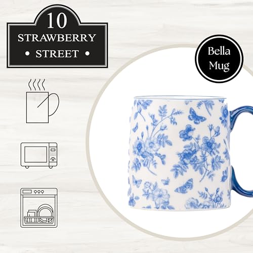 Mug cerámico Bella azul y blanco 18 oz miniatura 6