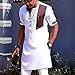 Men's African 2 Piece Set Dashiki Suit Long Sleeve Shirt and Pant Slim Fit Outfit Traditional Suit Clothing (Color : White, Size : Medium)