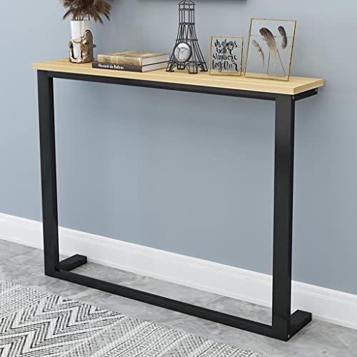 Mesa consola estrecha y mesa larga con estante trasero de sofa 7
