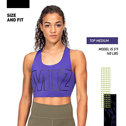 Longline Sports Bra by Mizuno x Ronda Rousey, Aero Crop Bra, Workout Tops for Women, Deep Blue, Small