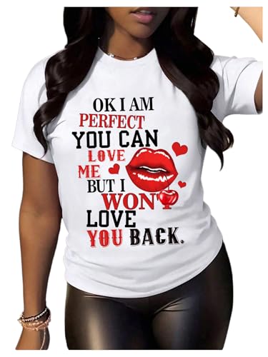 Image of BEAUDRM Women's Graphic Tees Cute Graphic T Shirts Trendy 2000s Outfits