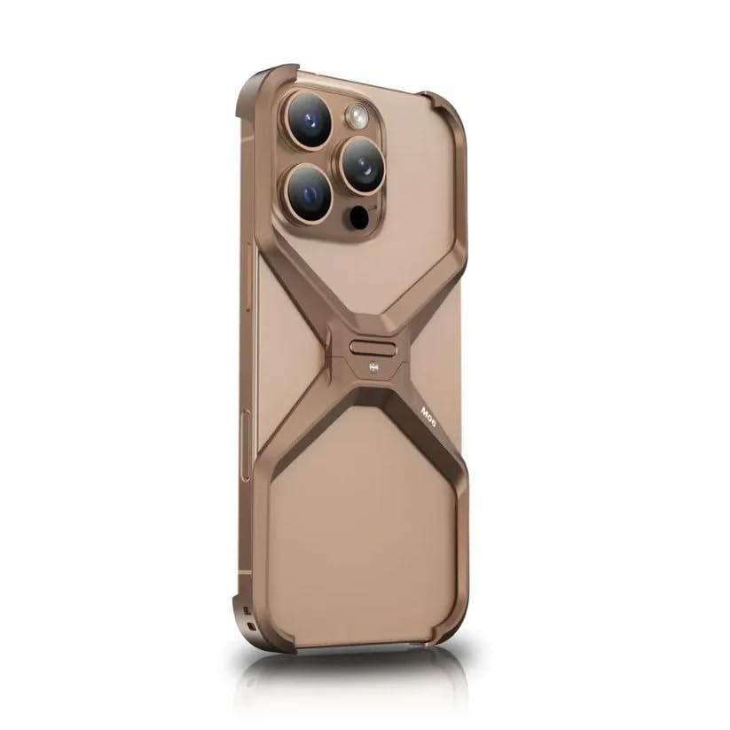 Image of Metal Aluminum Armor Case |Metal Frame Bumper (Desert Titanium, iPhone 14 Pro Max)