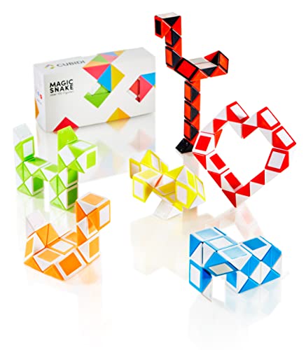 CUBIDI® Original 6 Mini Serpents Magiques - avec 24 Blocs | Jouets d'activité et de développement | Cadeau d'anniversaire idéal | Le Puzzle 3D Casse-Tête pour Adultes et Enfants