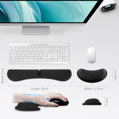 Image of Zibly Ergonomic Gel Keyboard Wrist Rest & Mousepad Rests for Computer, Silky Memory Foam for Typing (Black Combo)