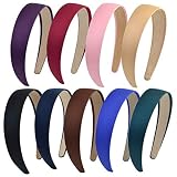 HOVEOX 9 Pieces Hard Headbands 1 Inch Wide Non-slip Ribbon Hairband for Women Girl Mixed Colors