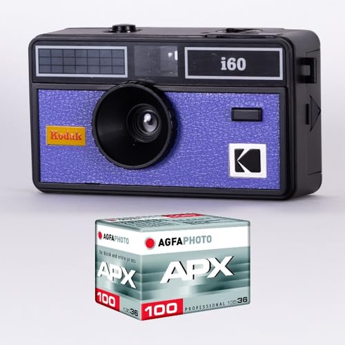 Kodak DA00259 - Pack Appareil Photo Kodak i60 et 1 pellicule 100 ISO de 36 Poses, Objectif Optique 31 mm, Convient aux Films ISO 200/400/800, Pour Les Films Couleur de 35 mm - Bleu