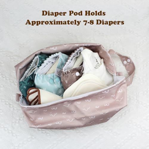 Image of Mama Koala Waterproof Diaper Pods for Baby Items, Cloth Diapers, Swimsuits, Travel, Gym Clothes, Beach, Pump Parts, Toiletries, 2 Pack(DP-Sunset)