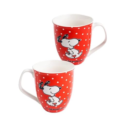 United Labels The Peanuts Snoopy - Taza (cerámica, 280 ml), diseño de lunares, color rojo