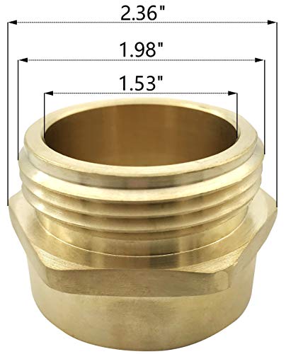 Springspray 1-1/2" Npt Female X 1-1/2" Nst (Nh) Male Brass Hexagonal Nipple Fitting Fire Equipment Hex Nipple Fire Hose Adapter #TOP1