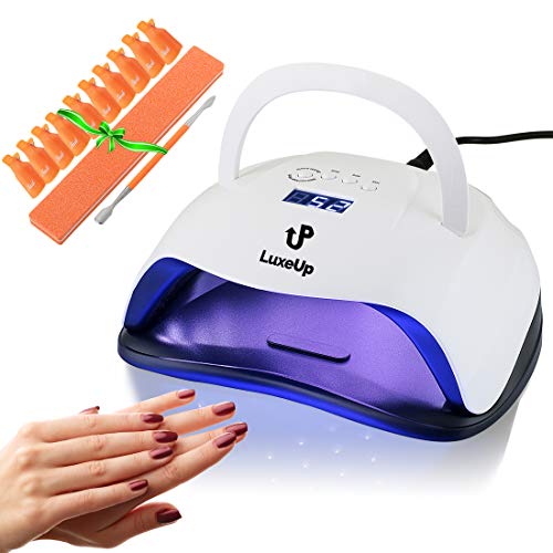 LuxeUp 80W UV LED Nail Gel Polish Curing Lamp | Professional Upgrade Design Dual Nail Art Light Set with Motion Detector Fast Dryer Technology