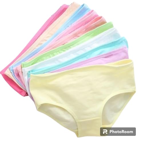 Image of Women Hipsters Panties 100% Super Soft Cotton Hipster Ladies Plain Bright Panty /Innerwear Soft Panties Underwear Combo Pack (Colour May Very)