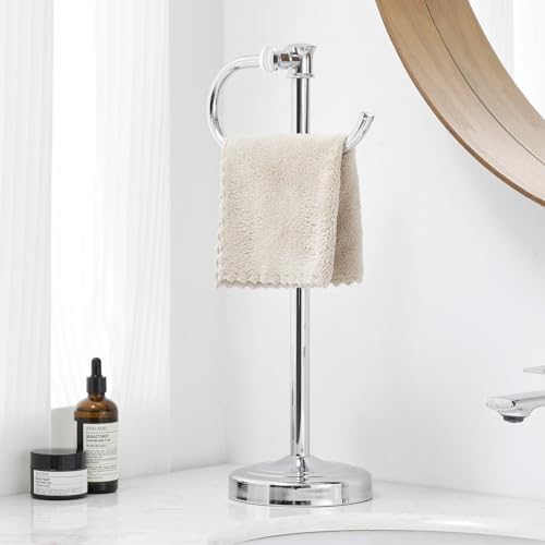 Amazon.com: RUMOSE 17 Inch Polished Chrome Towel Stand Hand Towel ...