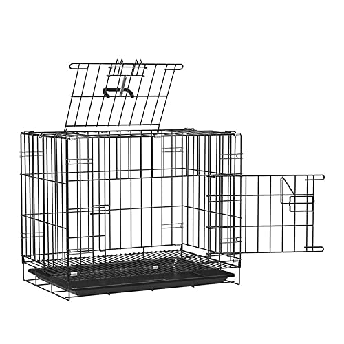 Smart Pups Powder Coated Iron Cage with Removable Tray for Dog 18 Inch Silver Black for Small Dog, Cats, Puppy, Kitten (Pack of 1 Pcs) (Black) (24 inch cage) (B0BTP119G9) Amazon Price History, Amazon Price Tracker