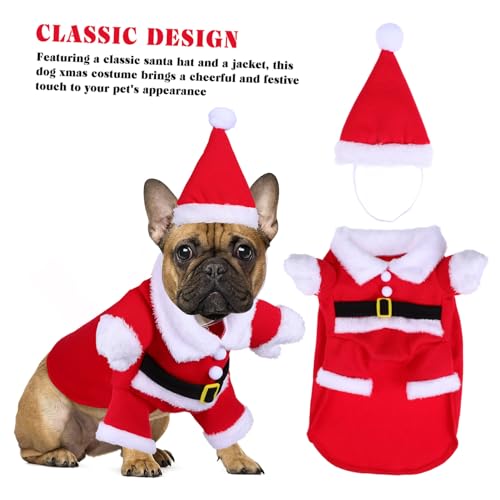 Disfraz Perro XL Navidad Abrigo y Sombrero Rojo miniatura 3