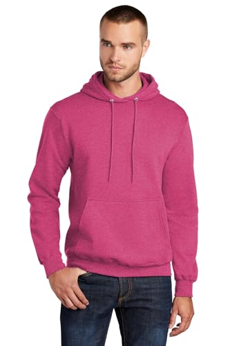 Port & Co Fleece Pullover Hooded Sweatshirt-PC78H-L-Heather Sangria