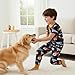 PATPAT Kids 3-Piece Pajama Sets with Bamboo Viscose,Soft Snug Fit Pjs for Toddler Boys and Girls, All-Season Comfort Sleepwear Black Soccer Size 4T