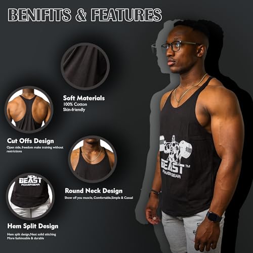 Tank Tops Men, Y-Back Muscle Mens Tank Top, Breathable, Dry Fit Sleeveless Shirts for Men, Bodybuilding Muscle Shirts for Men4