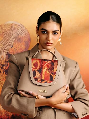 Image of ZOUK Women's Svara Sling Bag | Vegan Leather Bag | Crossbody + Top Handle with Adjustable Strap | Evening & Festive