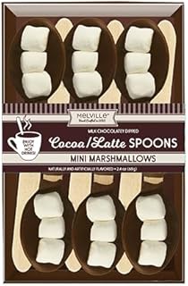 Melville Candy Hot Cocoa/Latte Spoons & Stirrers Gift Set – Made in the USA Stirrers for Hot Cocoa, Lattes, & Coffee - Individually Wrapped (6-count, Milk Chocolate Marshmallow)