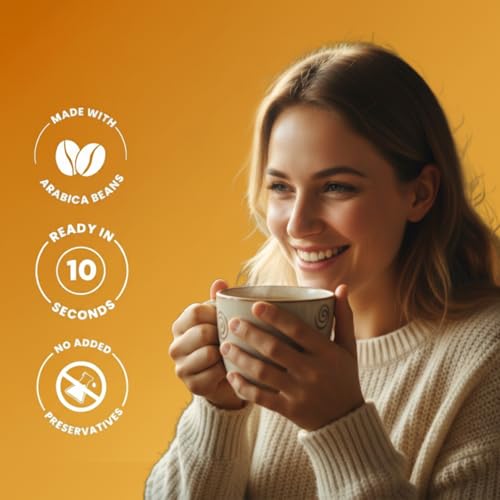 Image of Bevzilla 24 Coffee Sachets & Frother (24 X 2 Gram Sachets) | 6 Pouches Each Flavour | Cafe Coffee Kit | Classic, Hazelnut, Vanilla & Butterscotch | Arabica Beans | Enjoy Hot & Cold