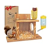Eichhörnchen-Futterspender Für Draußen – Robustes Holzhaus, Wetterfester Winterunterschlupf, Lustiger Picknick-Futterspender | Verwenden Sie Den Eichhörnchen-Wasserspender Für Nüsse, Streifenhörnchen,