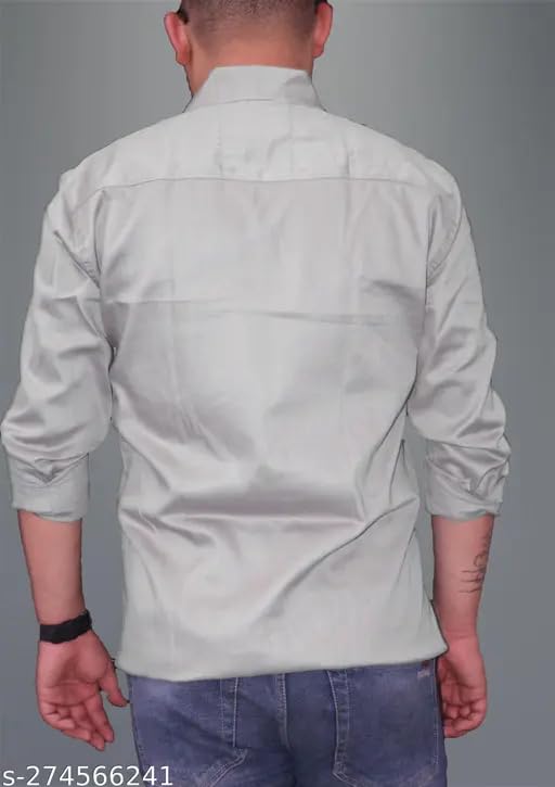 Image of Men's Cotton Casual Shirt, Brown, Full Sleeves, Regular Fit