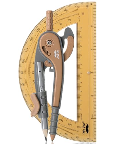 Mr. Pen- Compass and Protractor Set, Math Compass for Geometry and Drawing