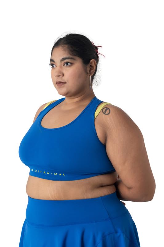 Image of Spirit Animal Plus Size Sports Bra for Women| Raceback Bra with Double Strap for Medium Impact Workout | Double Lined Bra with Full Coverage |Non Padded Bra with Support Band