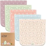 KeaBabies Cotton Muslin Burp Cloths Baby Boy, Girl - 5-Pack Soft & Absorbent Burping Cloth for Babies, Large Baby Towels & Washcloths for Newborn, Spit Up Rags, No Shrink, 20x10 (Bloom)