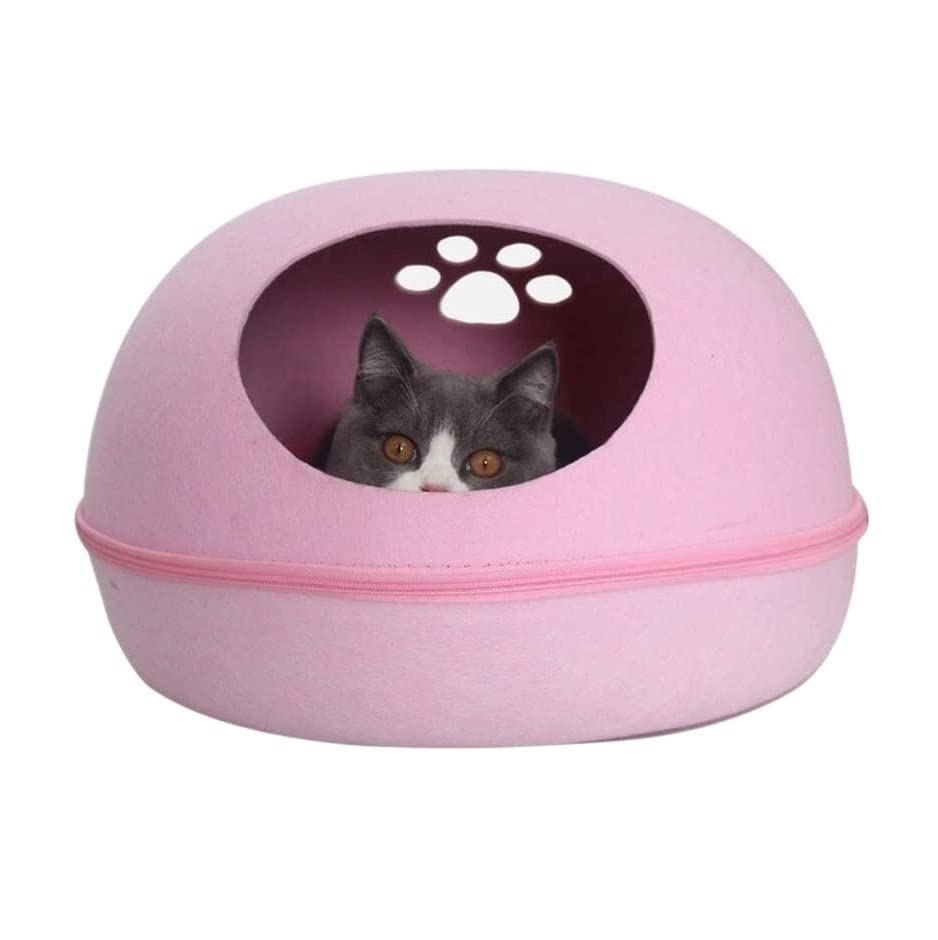 ei schlafsack Beruhigendes Katzenbett Hund Katze Bett Höhle Reißverschluss Form Haustier Bett Filz Tuch Haustier Haus Nest Katze Korb Für Katzen Tiere Liefert Haustierbett ( Color : Pink , Size : 48*3 Haustier Color:Stealth (Clear 83%) Lenkerband in vielen Grüntönen 42mm