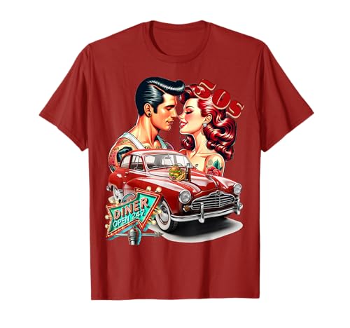 50er Jahre Rockabilly Auto Diner T-Shirt