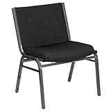 Flash Furniture HERCULES Series Big & Tall 1000 lb. Rated Black Fabric Stack Chair